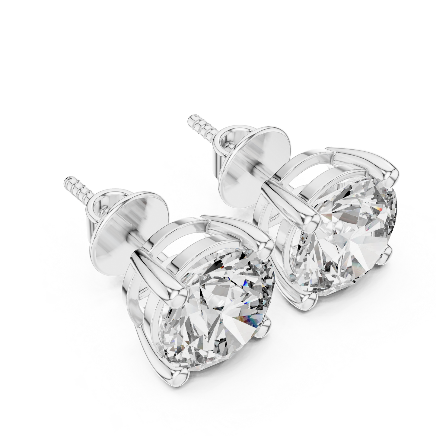 round brilliant stud earrings