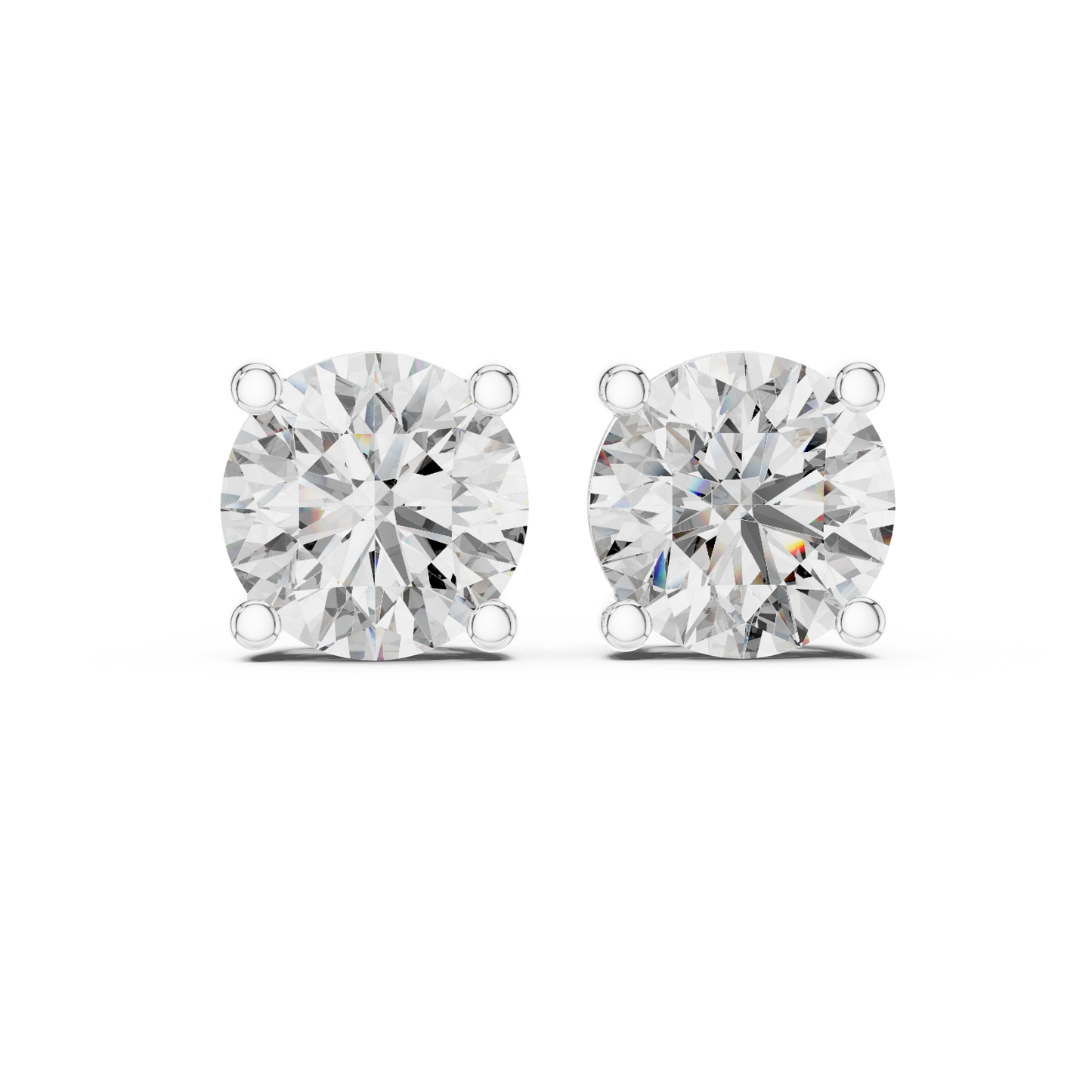 round brilliant stud earrings
