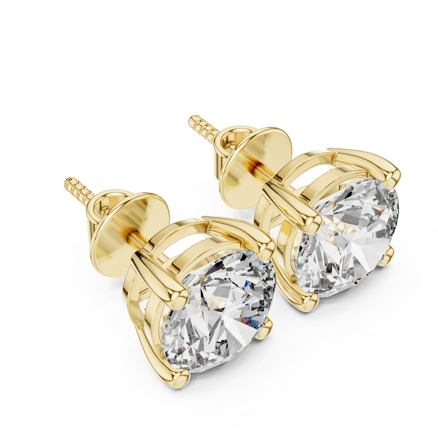 round brilliant stud earrings