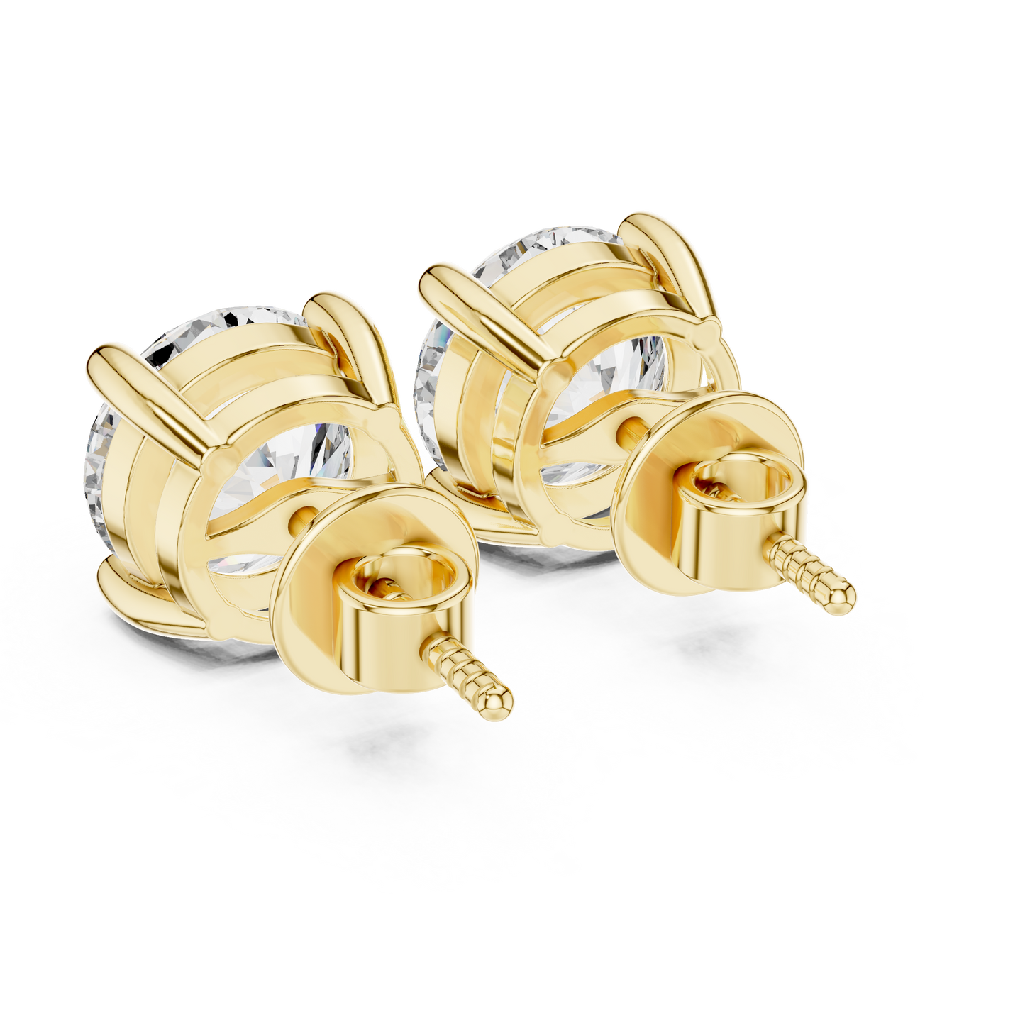 round brilliant stud earrings