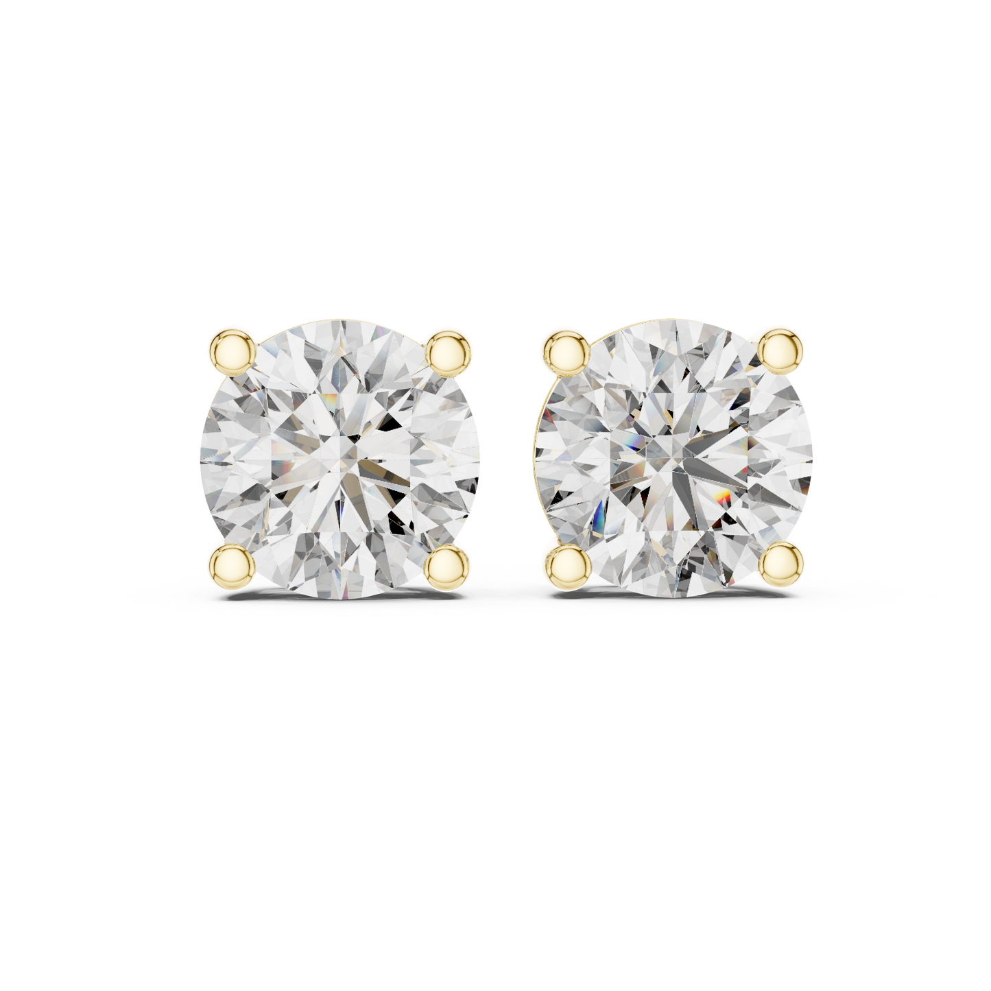 round brilliant stud earrings