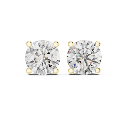 Round Brilliant Stud Earrings