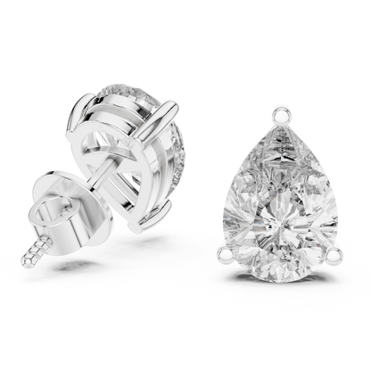 Pear Cluster Diamond Earrings