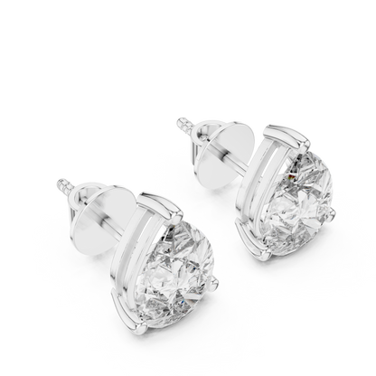 Pear Cluster Diamond Earrings