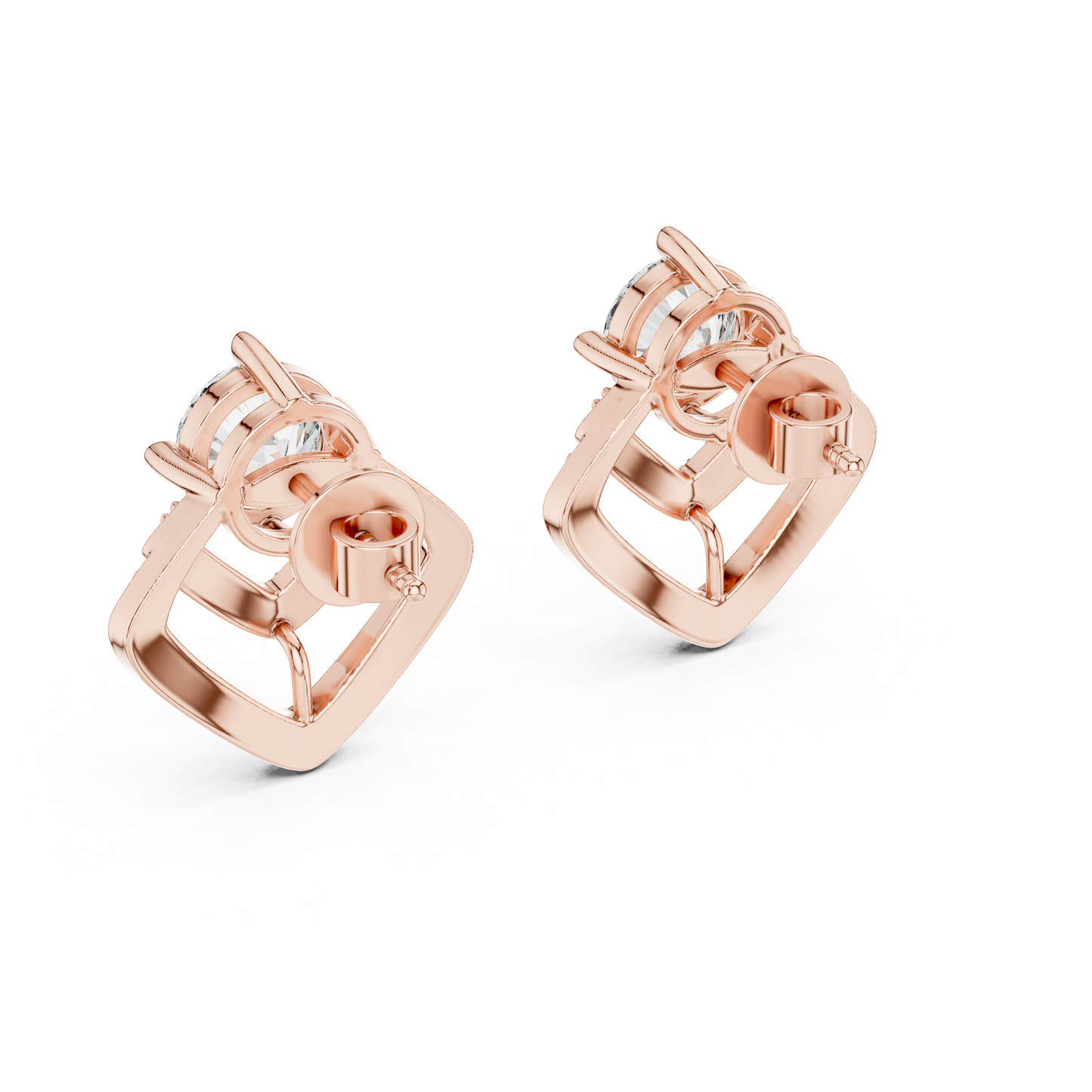 emerald diamond stud earrings