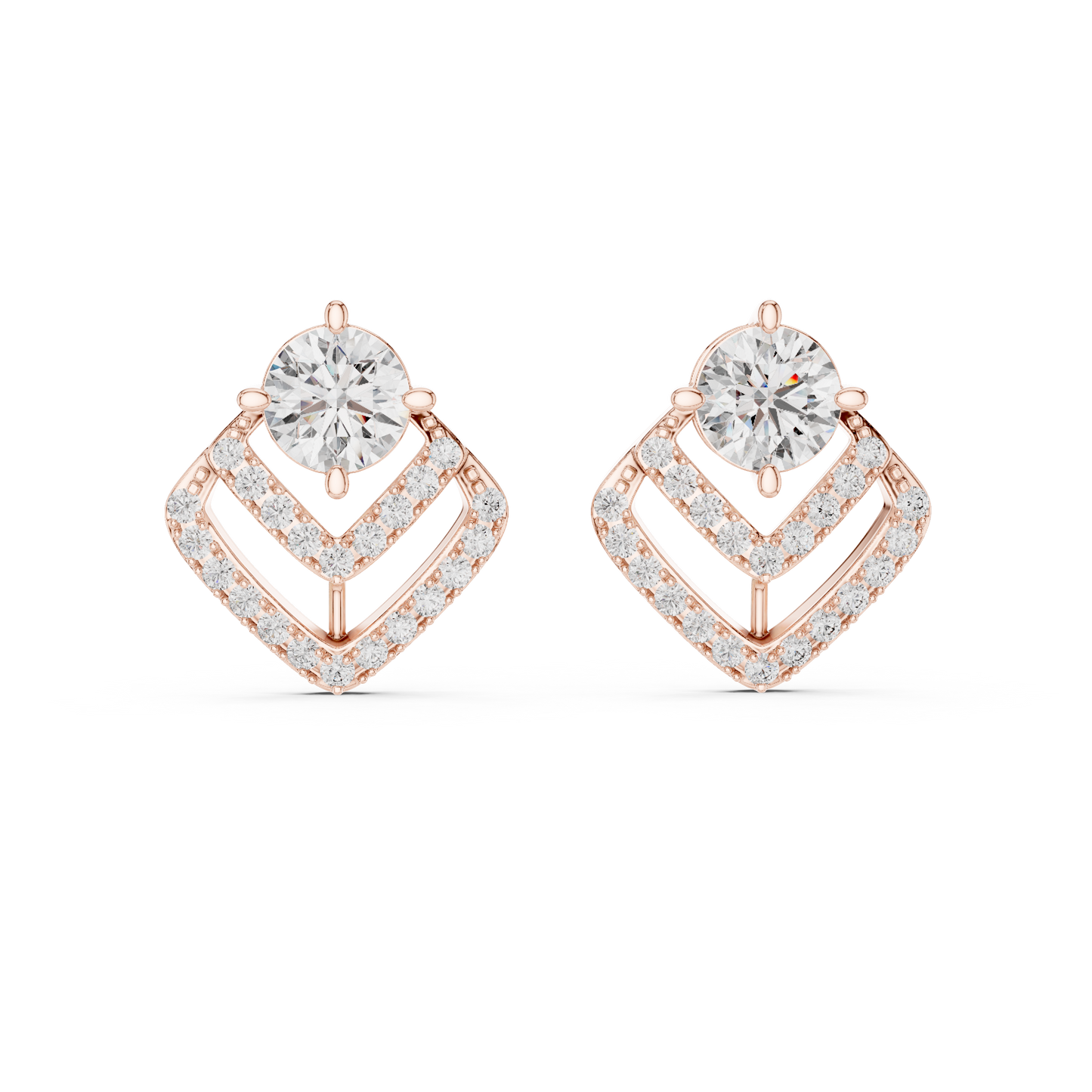emerald diamond stud earrings