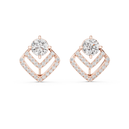 Emerald Diamond Stud Earrings