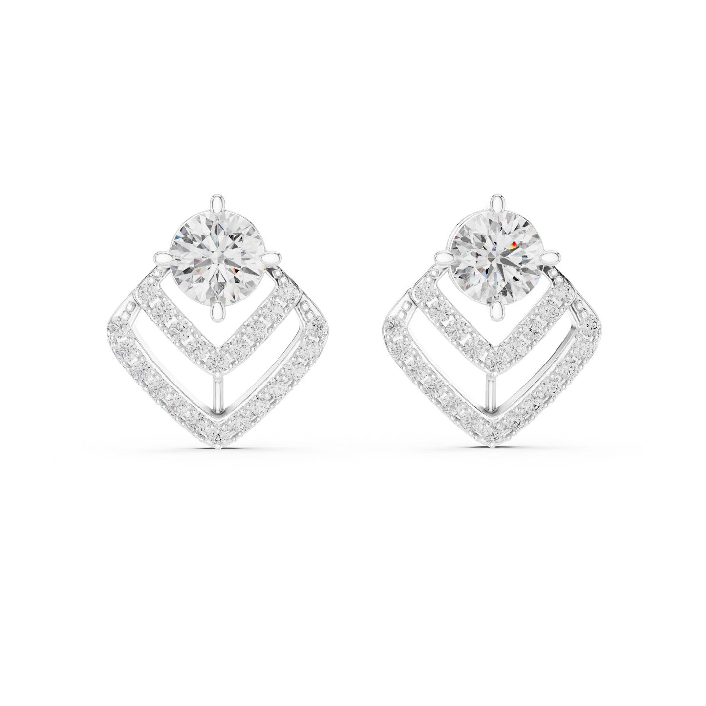 emerald diamond stud earrings