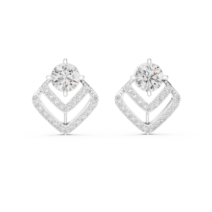 Emerald Diamond Stud Earrings