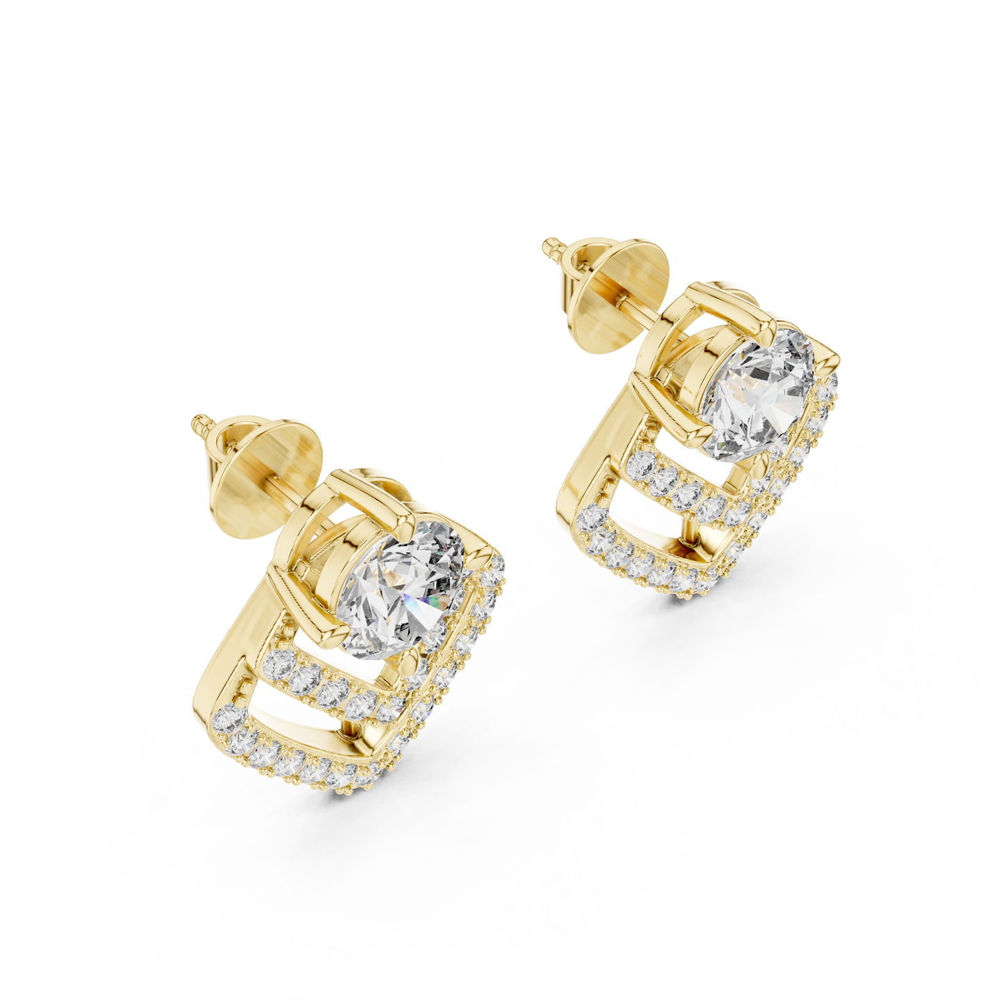 emerald diamond stud earrings
