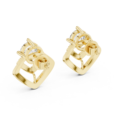 Emerald Diamond Stud Earrings
