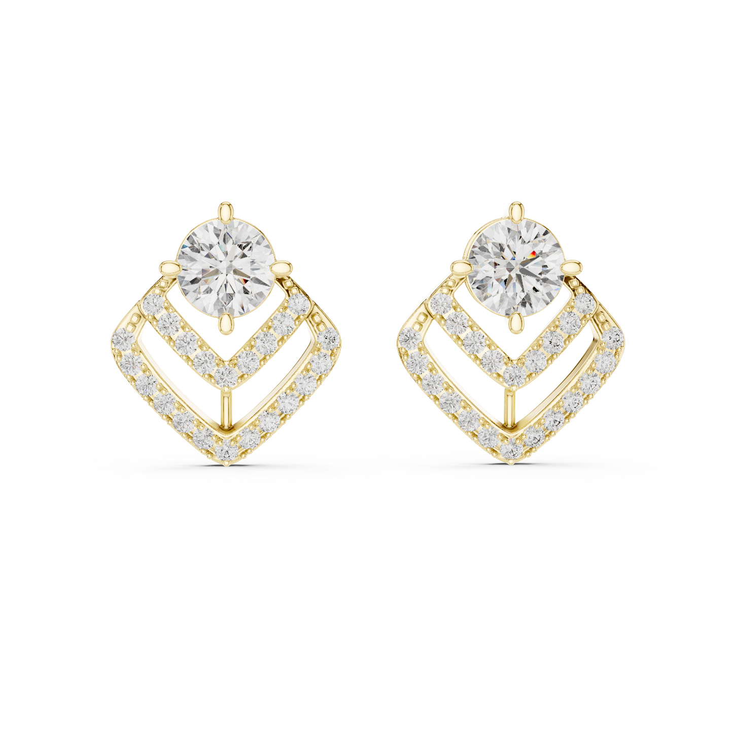 emerald diamond stud earrings