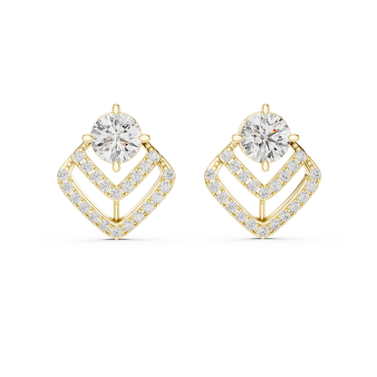 Emerald Diamond Stud Earrings