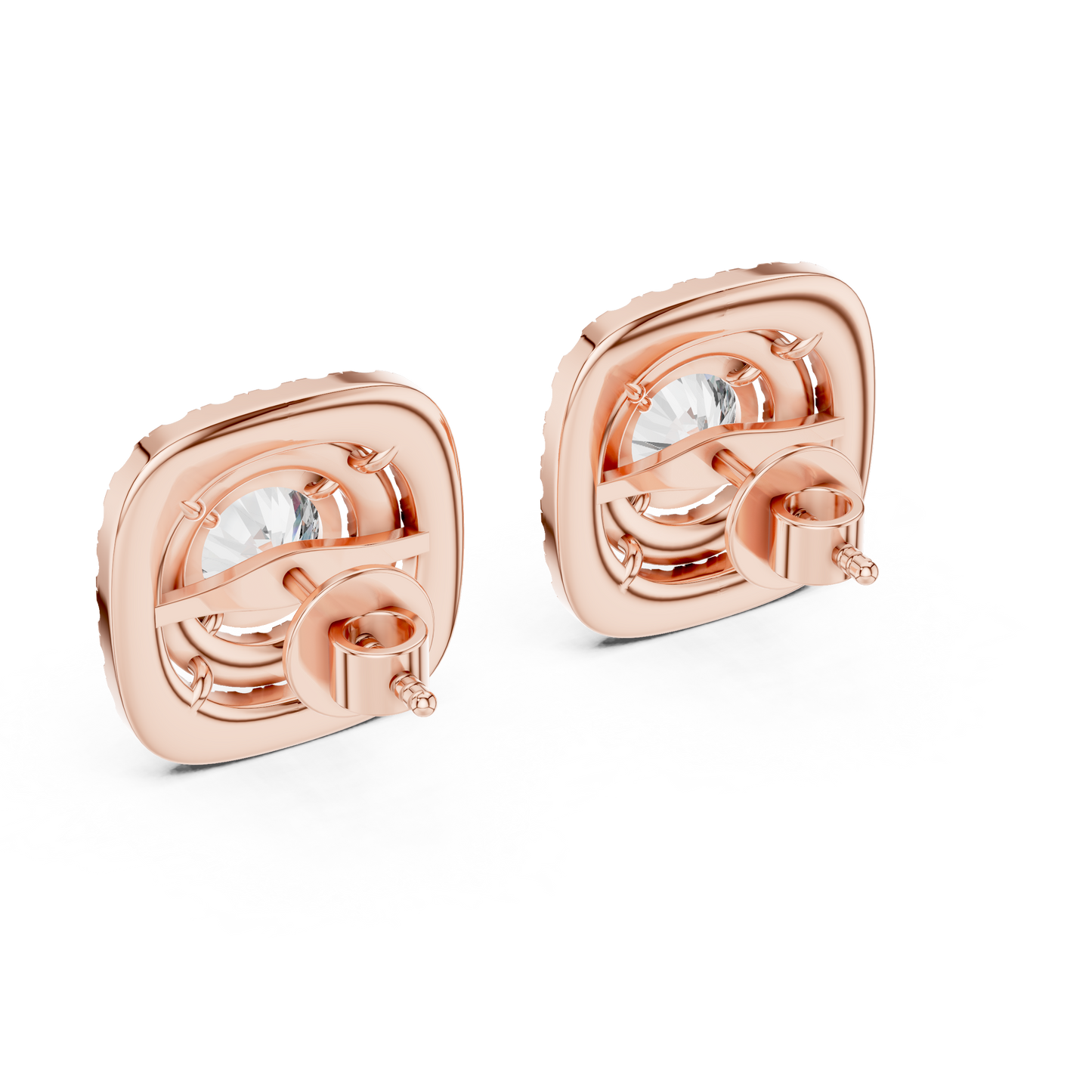 cushion shape diamond earrings