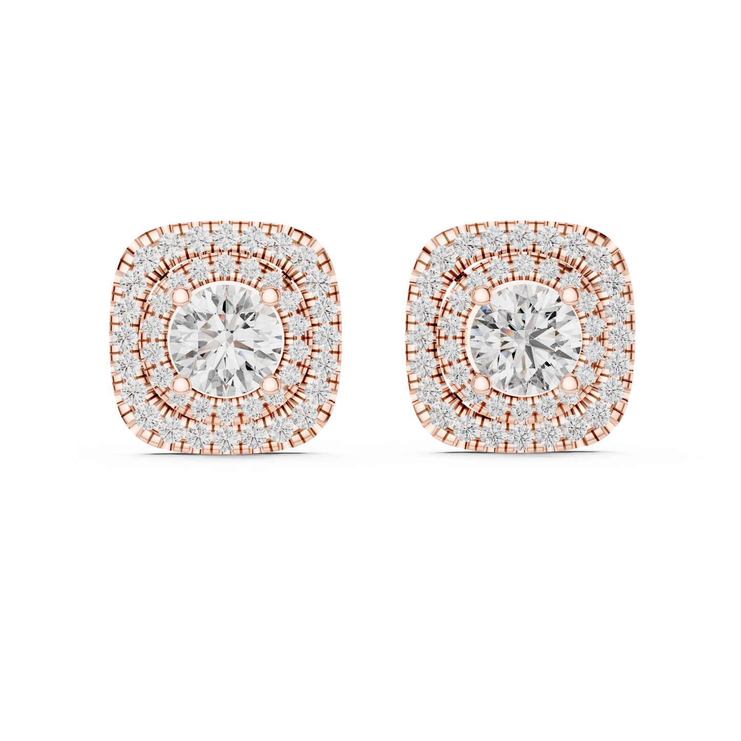 cushion shape diamond earrings