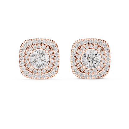 Cushion Shape Diamond Earrings