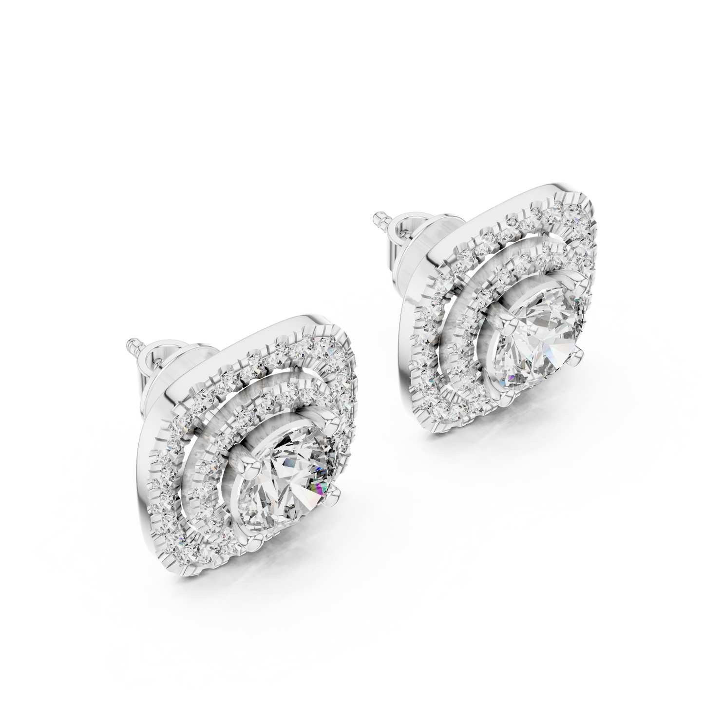 cushion shape diamond earrings