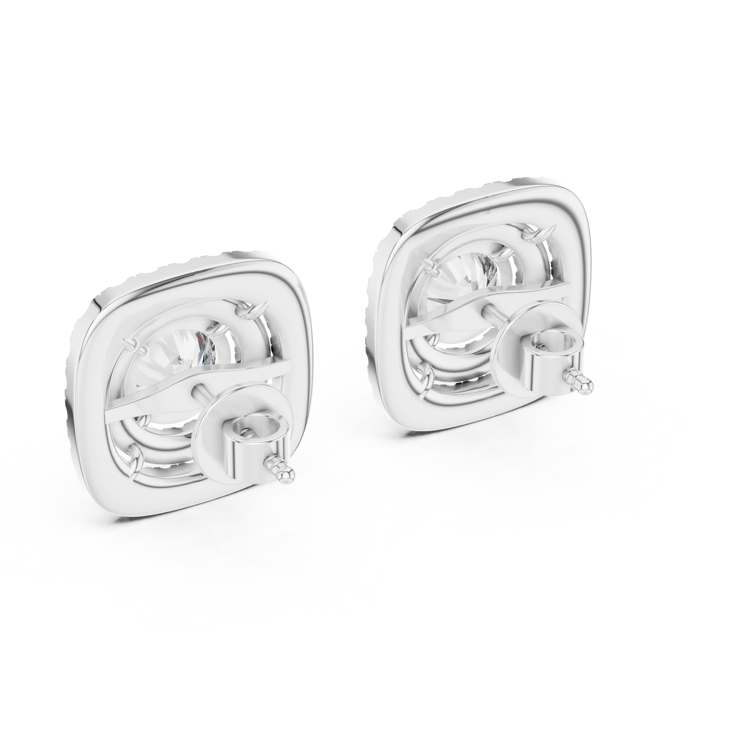 cushion shape diamond earrings