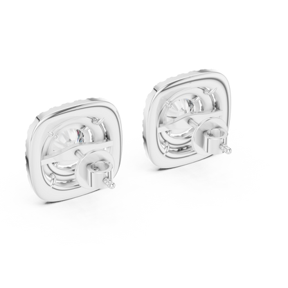 Cushion Shape Diamond Earrings