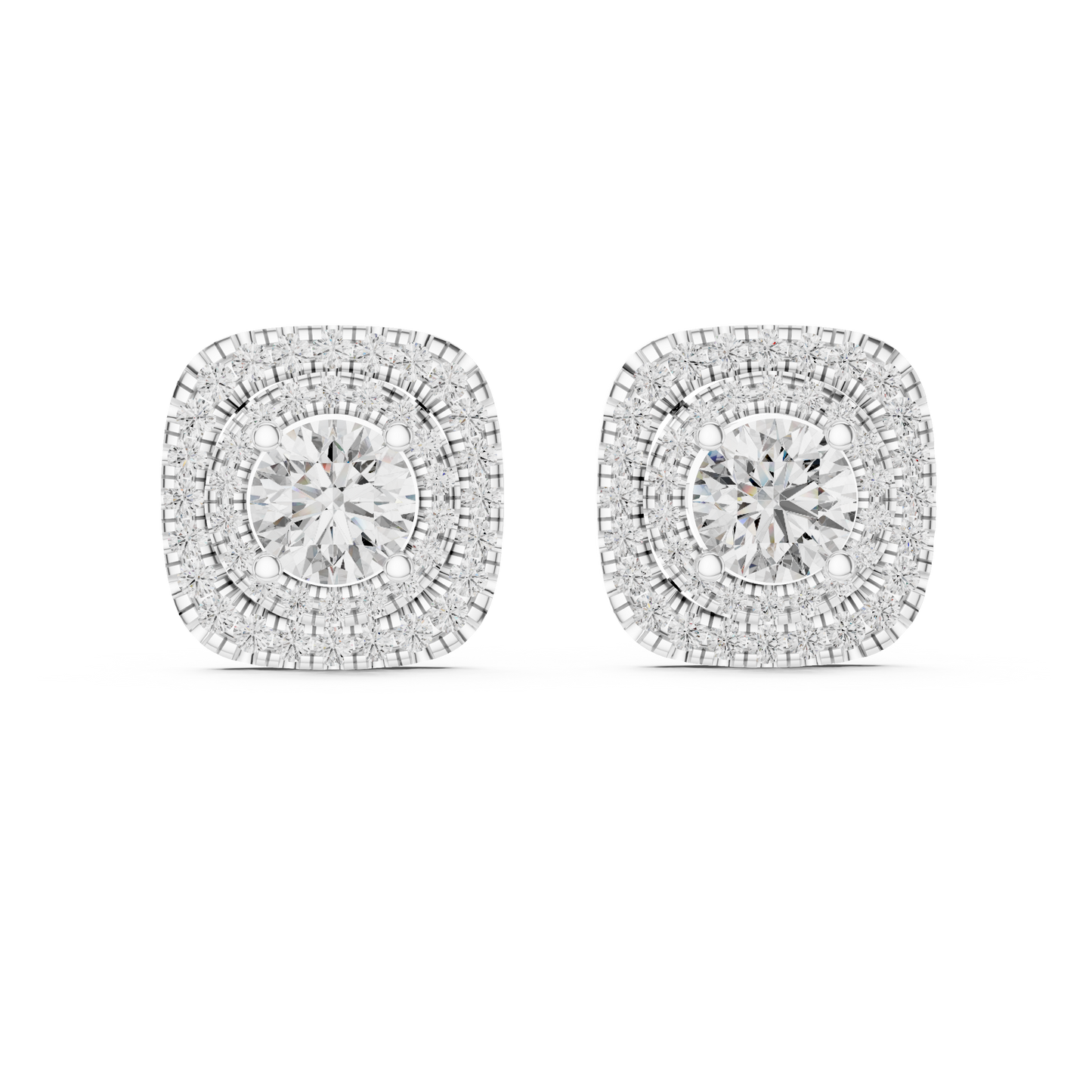 cushion shape diamond earrings