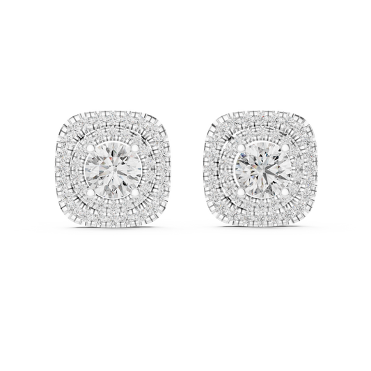 Cushion Shape Diamond Earrings