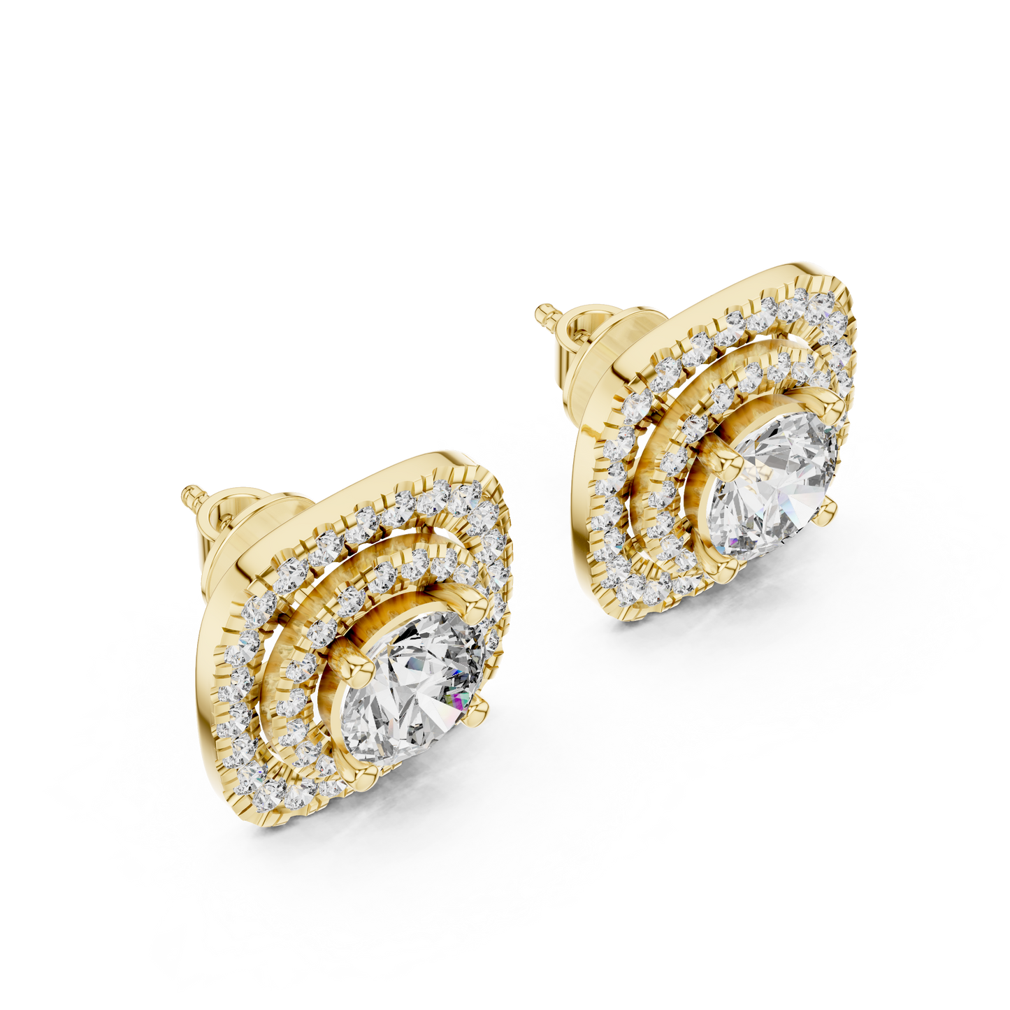 cushion shape diamond earrings