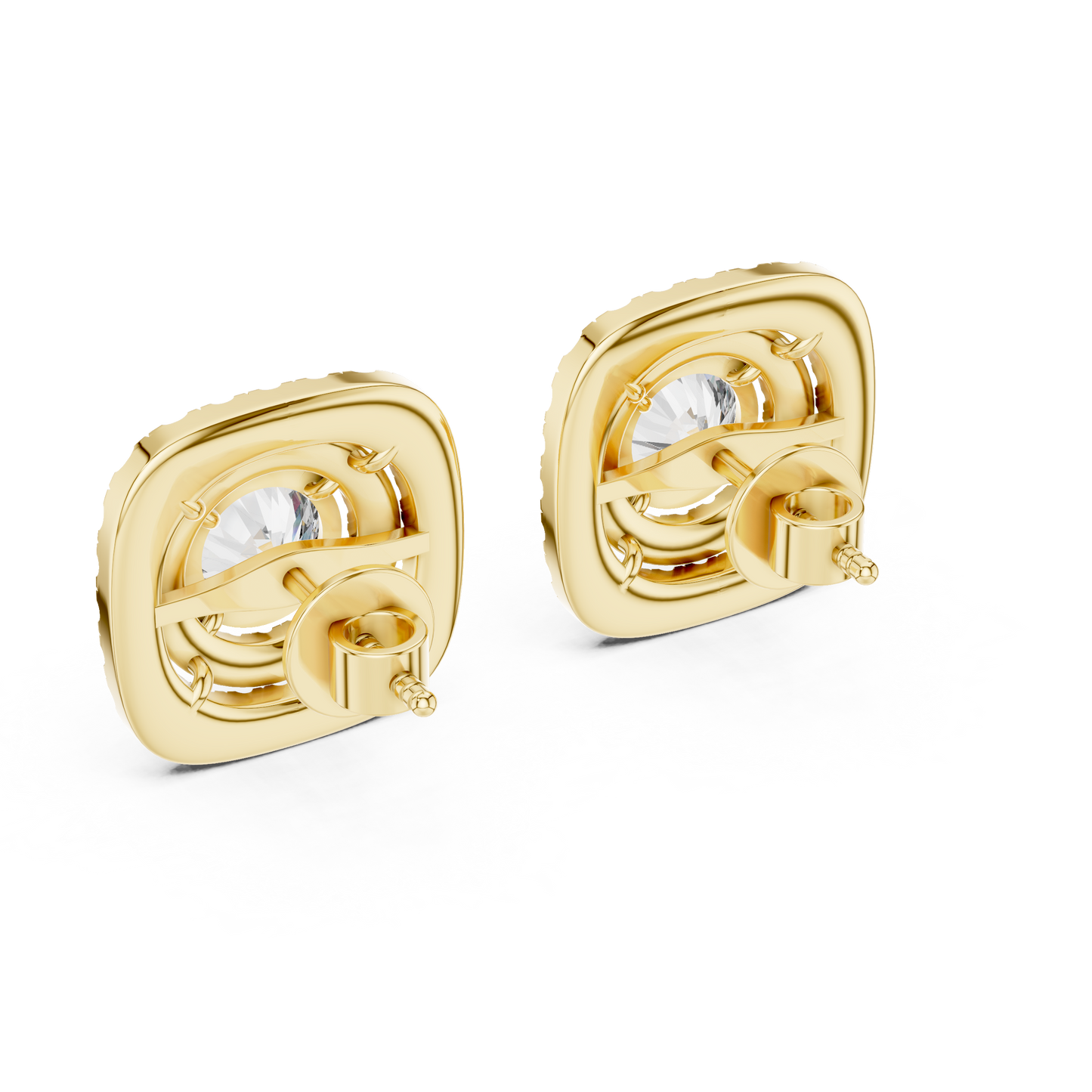 cushion shape diamond earrings