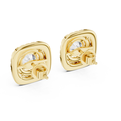 Cushion Shape Diamond Earrings