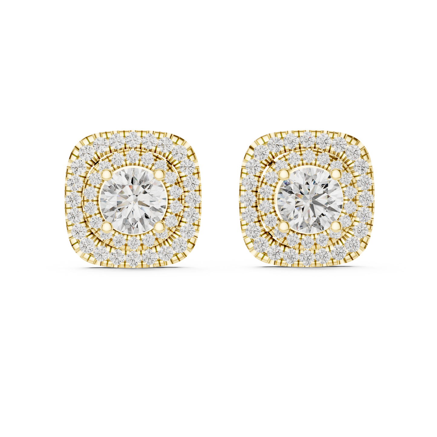 cushion shape diamond earrings