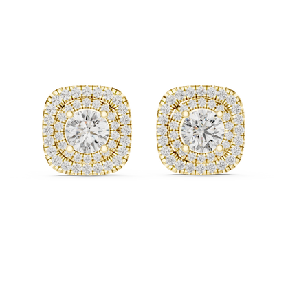 Cushion Shape Diamond Earrings