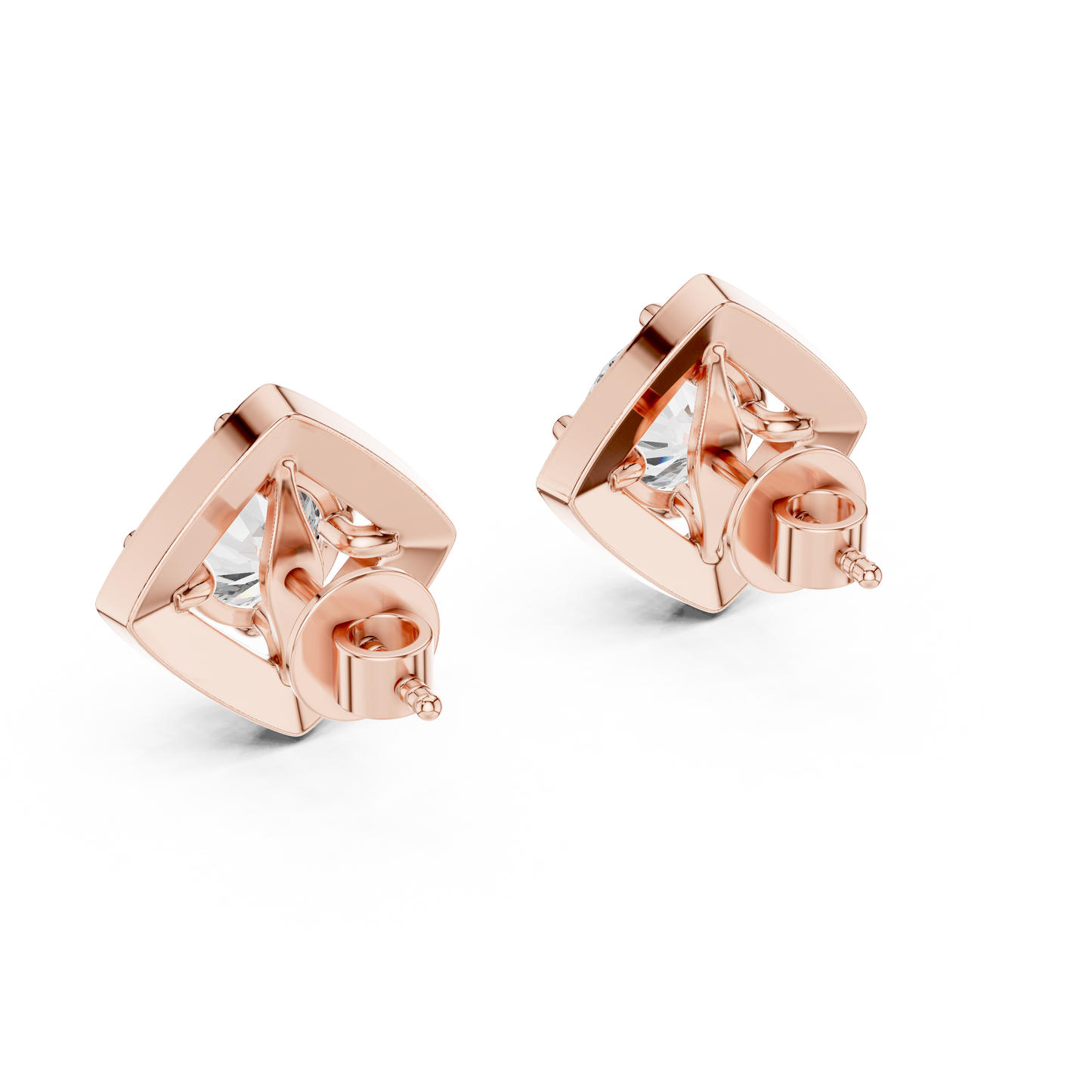 square cluster diamond earrings