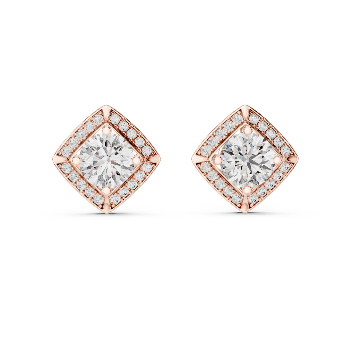 square cluster diamond earrings