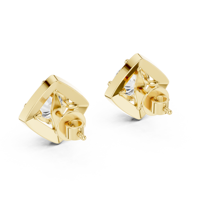 Square Cluster Diamond Earrings