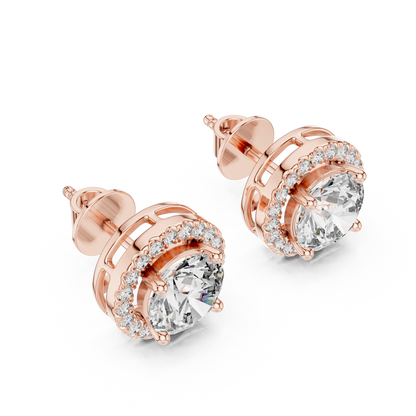 Round Pavé Diamond Earrings