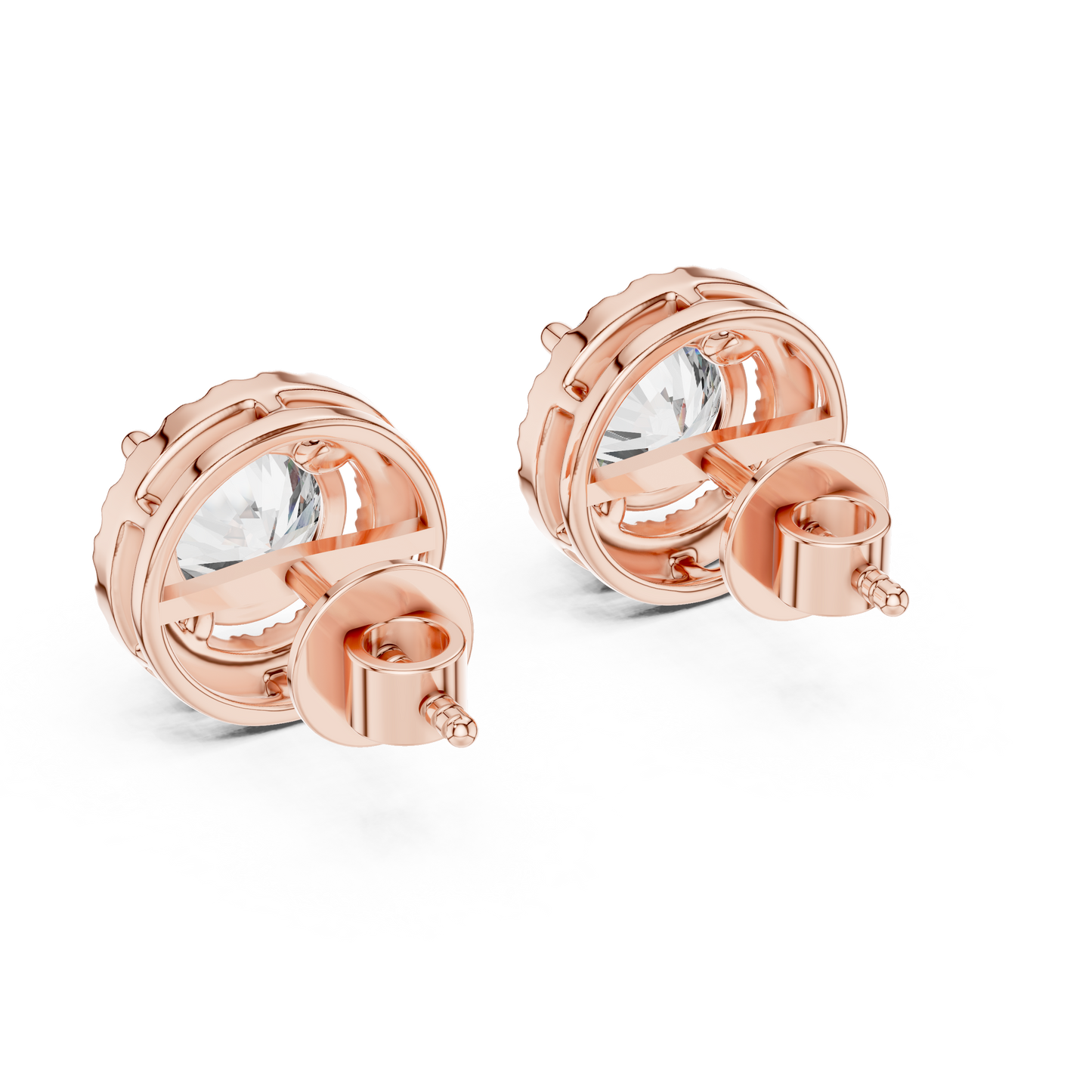 round pavé diamond earrings