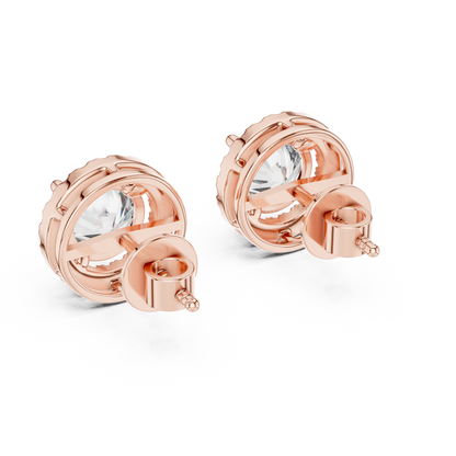 Round Pavé Diamond Earrings