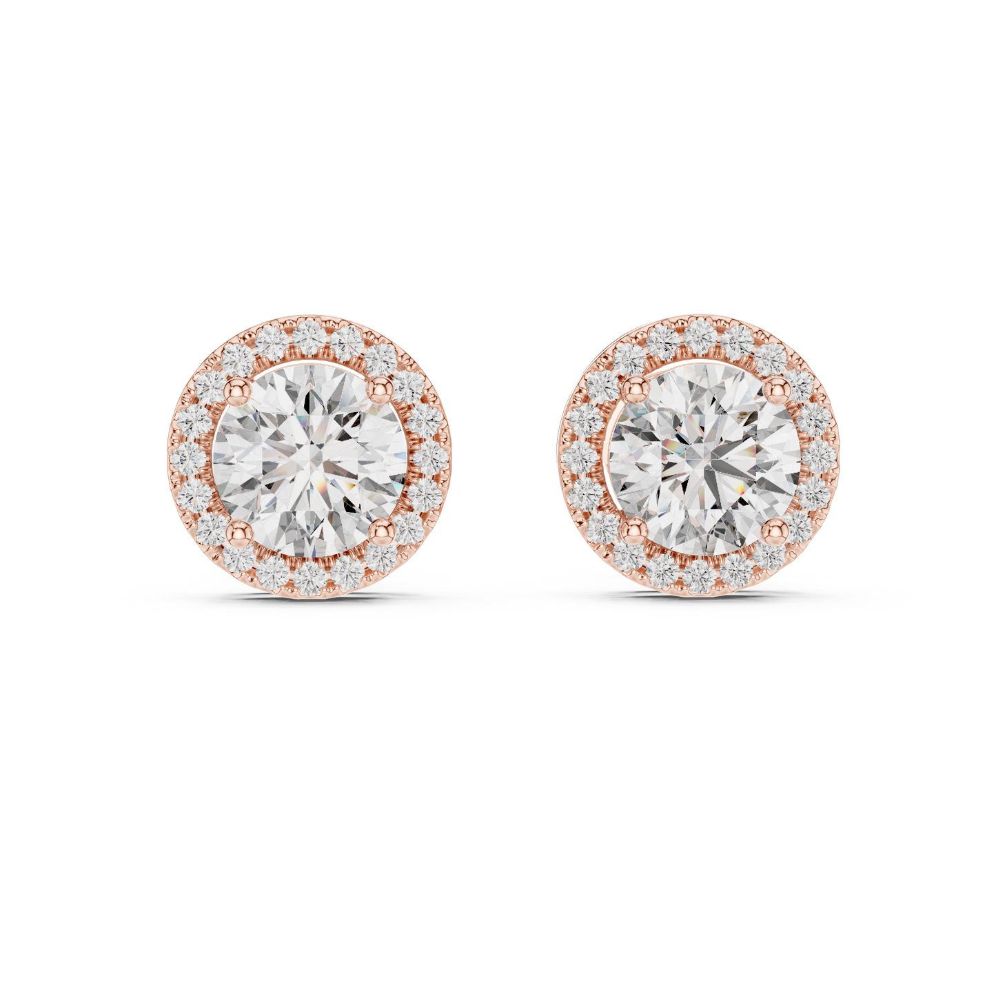 round pavé diamond earrings