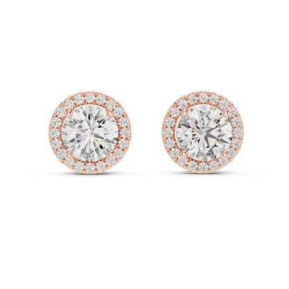 Round Pavé Diamond Earrings
