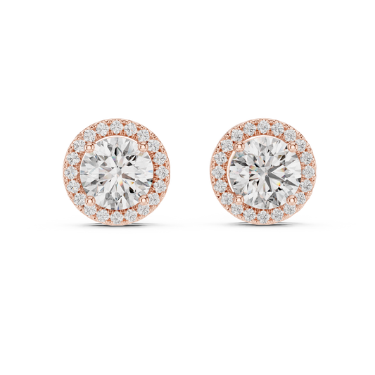Round Pavé Diamond Earrings