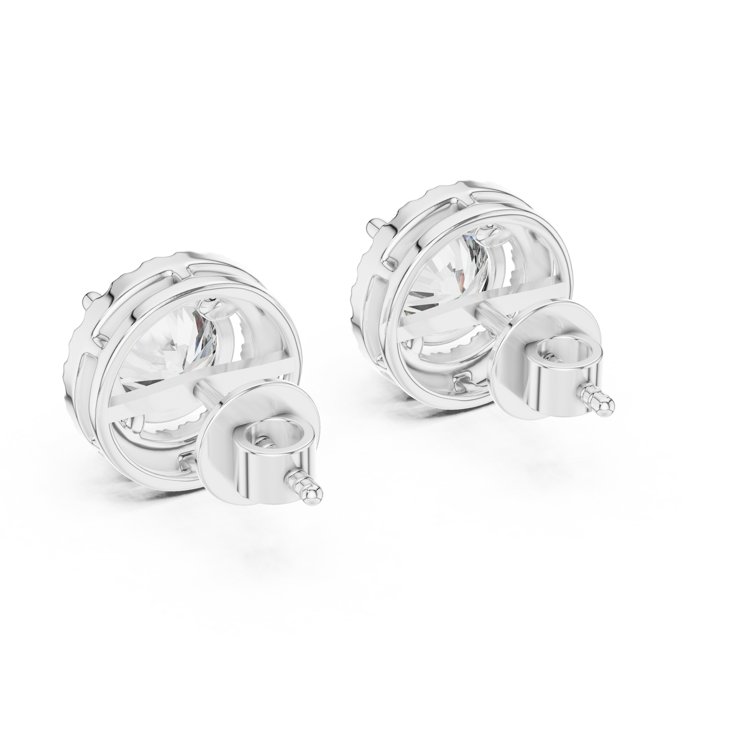 round pavé diamond earrings