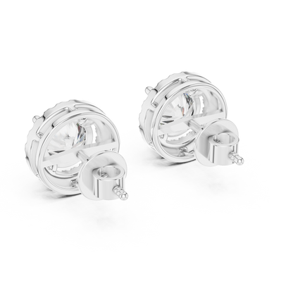 Round Pavé Diamond Earrings