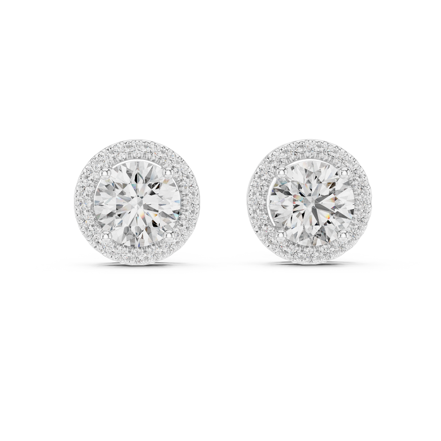 round pavé diamond earrings
