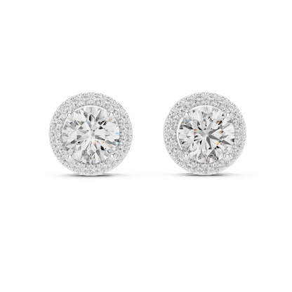 Round Pavé Diamond Earrings