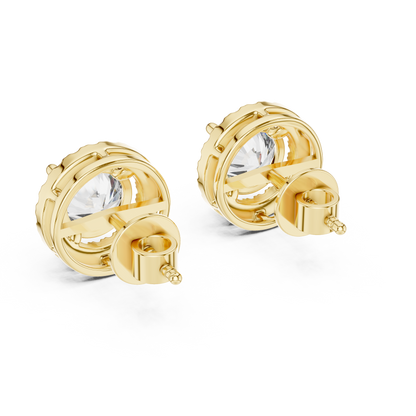 Round Pavé Diamond Earrings