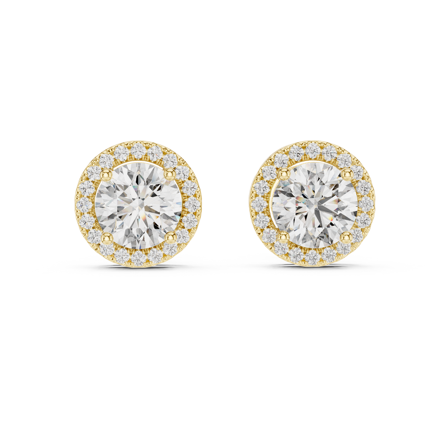 round pavé diamond earrings