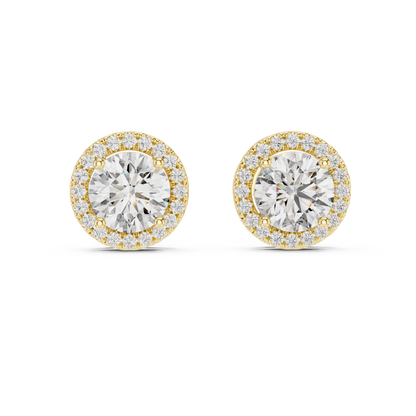 Round Pavé Diamond Earrings
