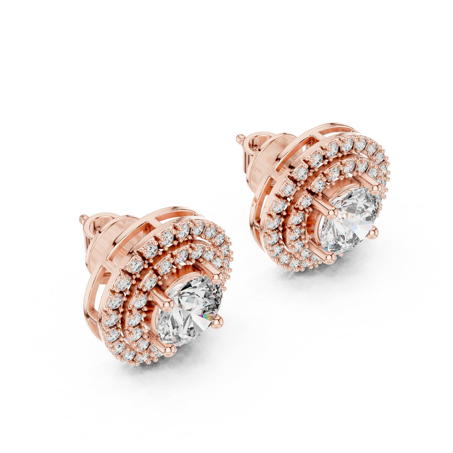 double halo diamond earrings