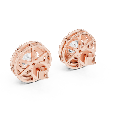 Double Halo Diamond Earrings
