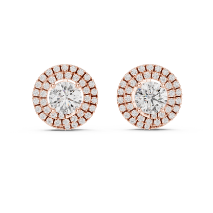 Double Halo Diamond Earrings