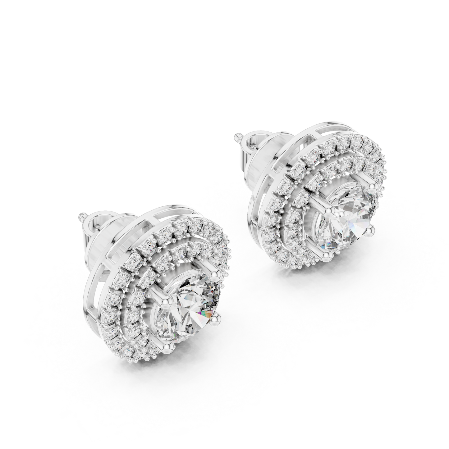 double halo diamond earrings
